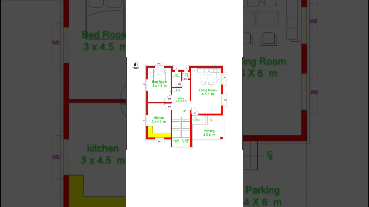 2D Home plan by Harsh Architects#2danimation #2dplan #architects #homeplan#architecture #dimensions