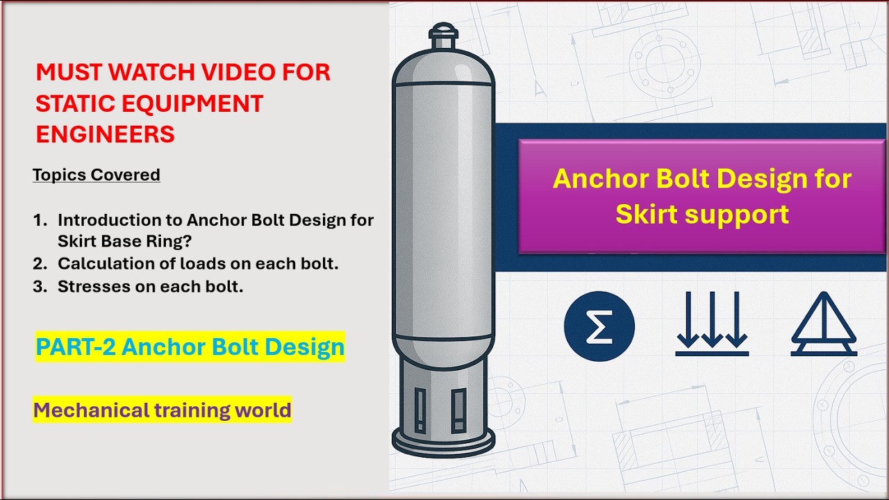 Anchor Bolt Design SKIRT Calculation Part-2 | #engineeringdesign #technicalanalysis #skirt #learning