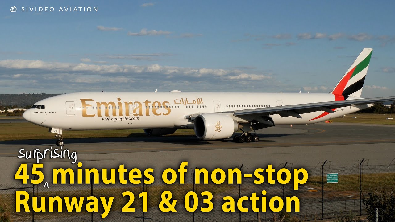 45 surprising minutes of non-stop action on RW21 and RW03 at Perth Airport.