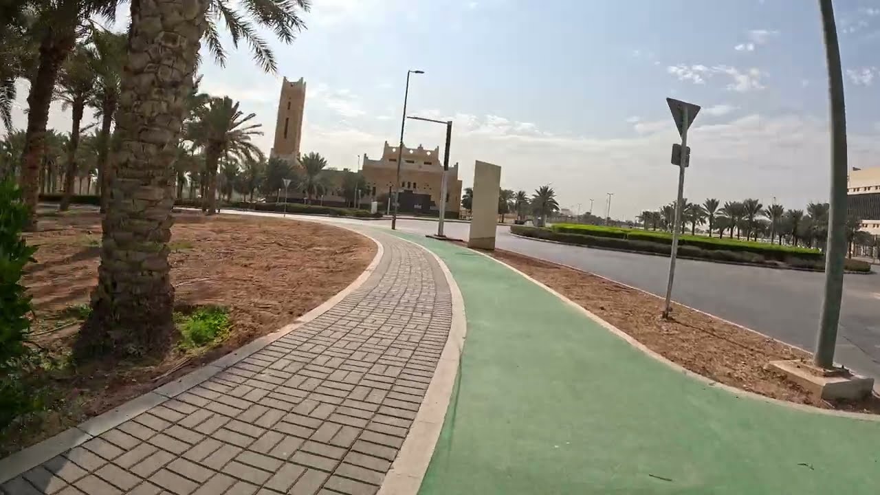 Ride on cycle track  route in Princess Noura bin Abdulrahman University, Riyadh