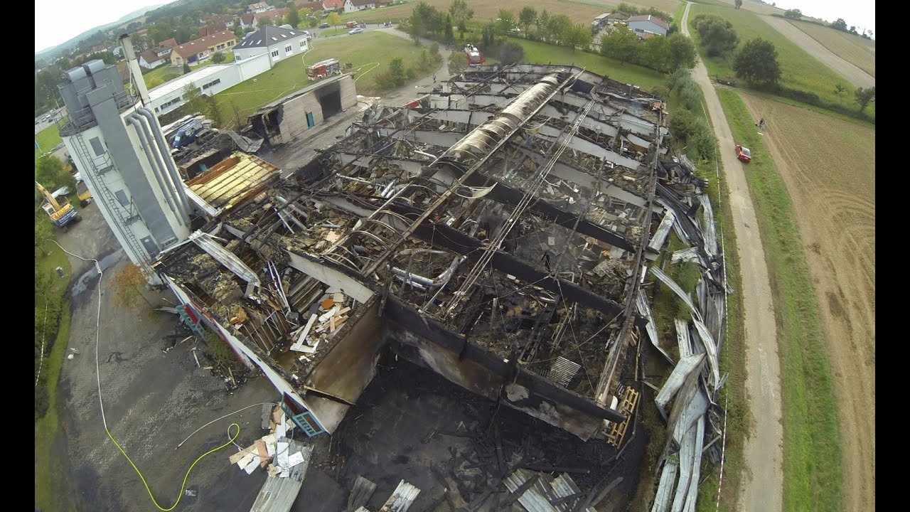Nach Großbrand der Schreinerei in Reckendorf FPV Flight 08.09.2014