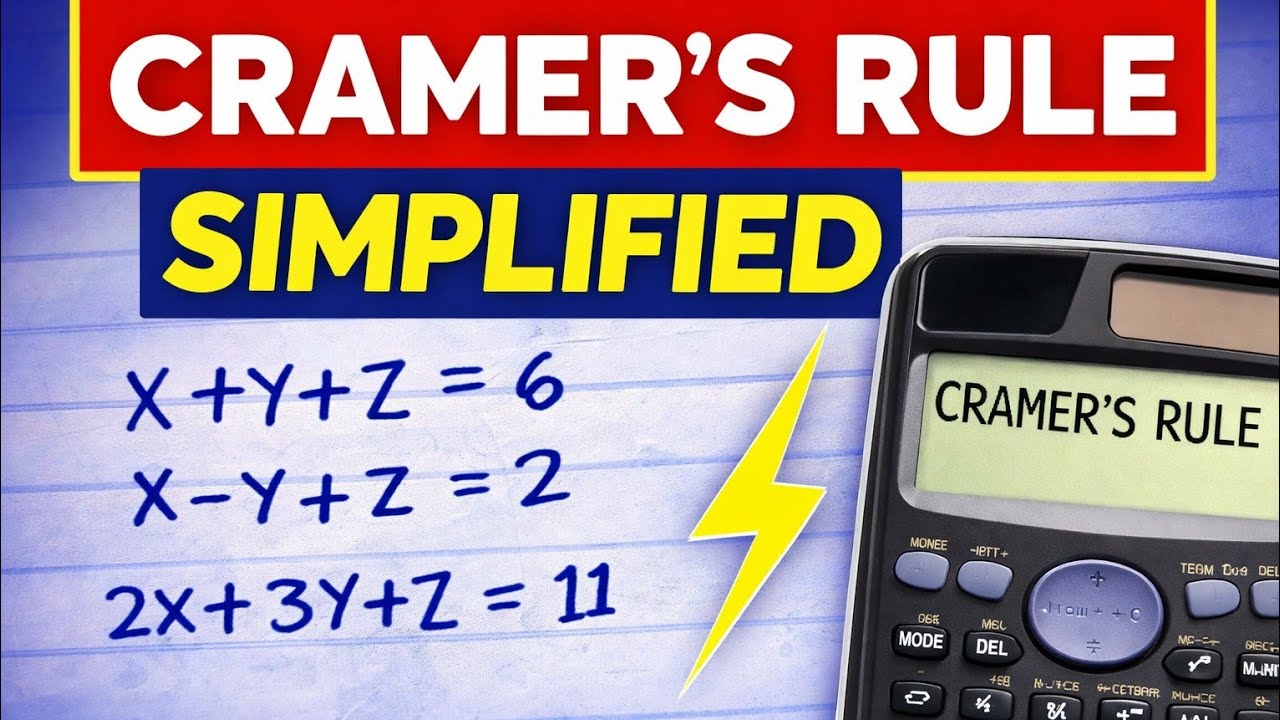 Cramer’s Rule(Determinant Method) Made Easy: Solve 3 Simultaneous Equations in Minutes