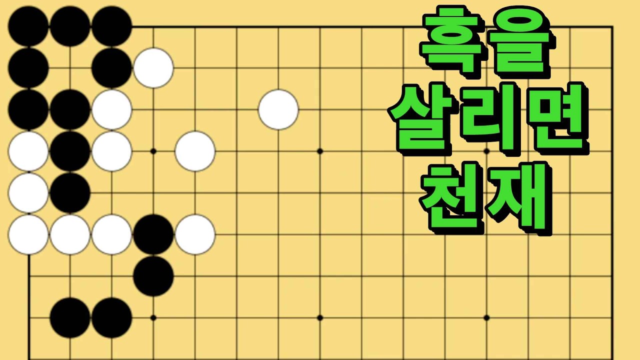 바둑 묘수 사활 - 기적을 창출해내는 묘수가 있습니다. 흑을 살려보세요.