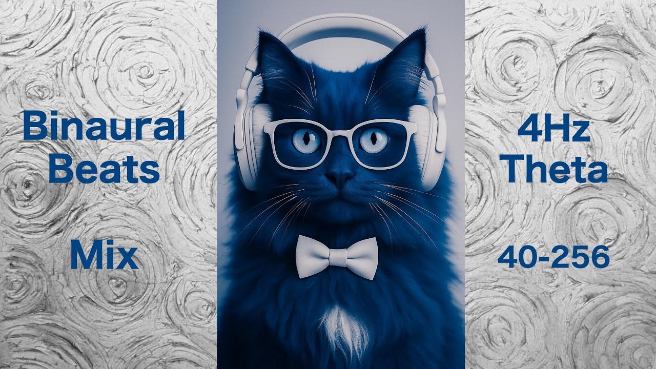 雙耳節拍 Binaural Beats｜4Hz &theta;波 Theta｜純黑屏・8小時深層療癒｜靜心冥想・整合清理・深層睡眠