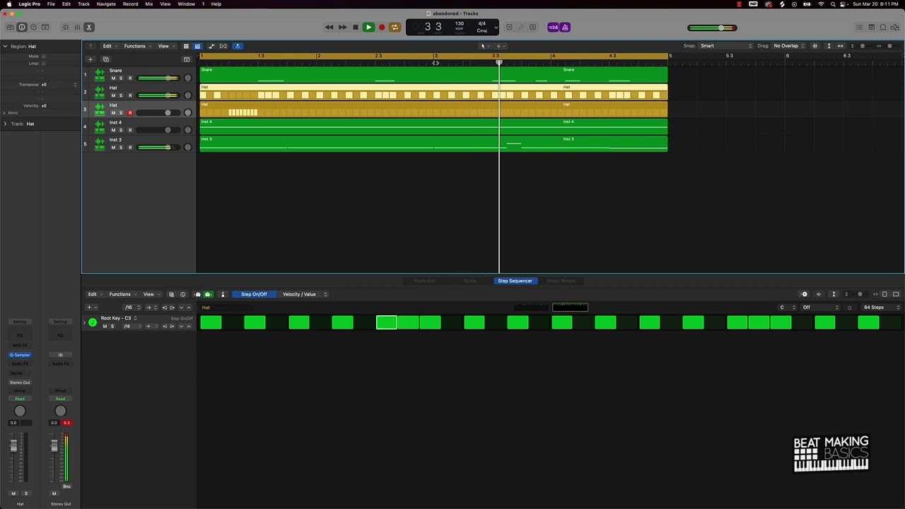 How To Make Hi Hat Rolls Using The Step Sequencer In Logic Pro X