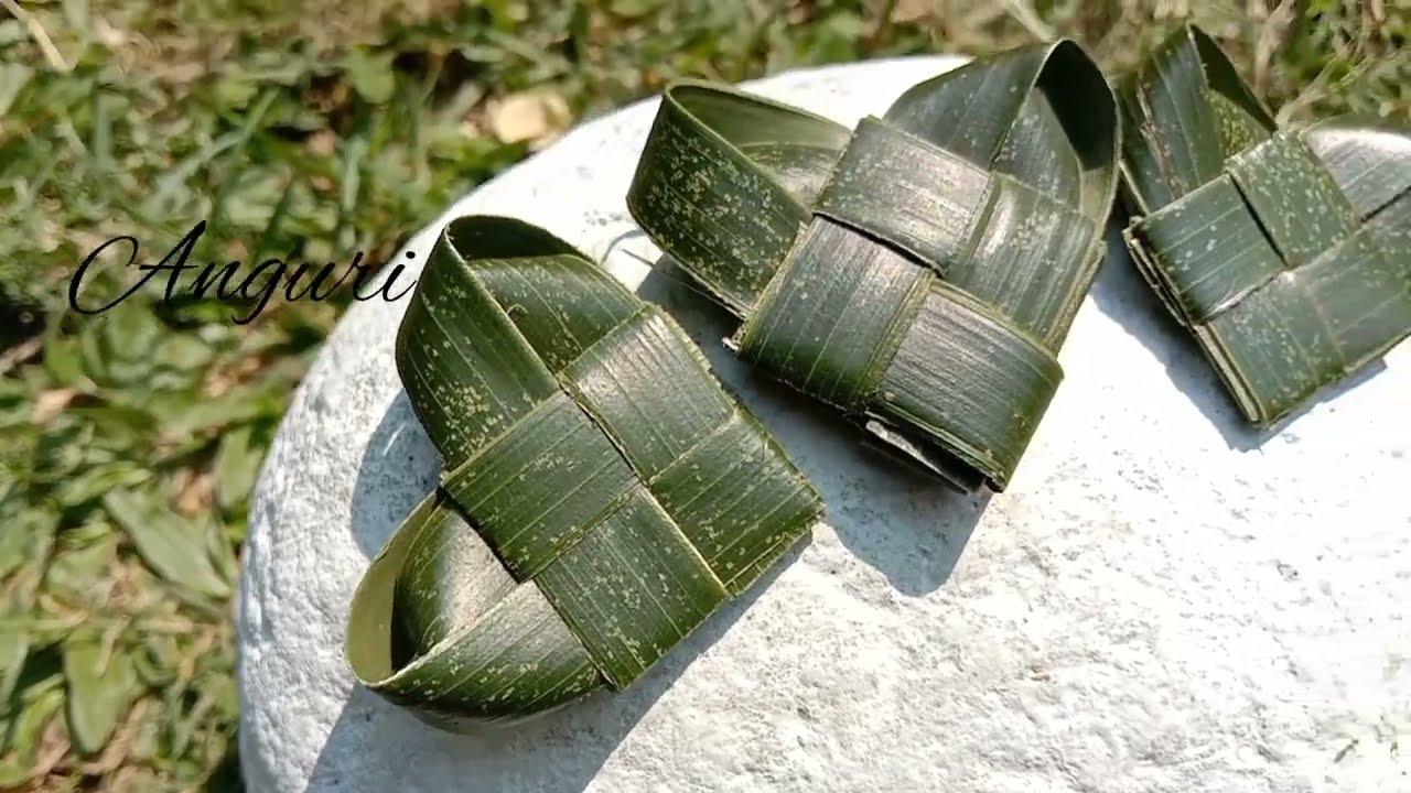 How to make coconut leaf heart/coconut leaf craft/Artificial heart making with coconut leaves