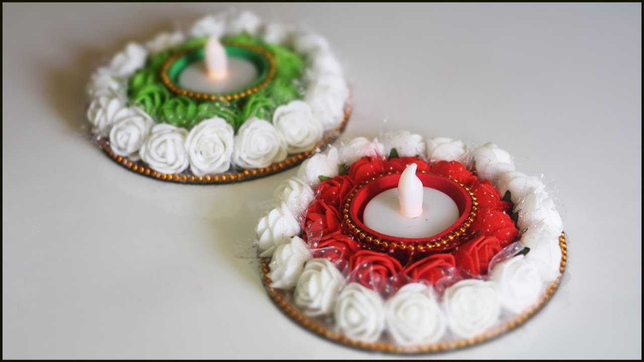How To Make Diya Stand / Candle Holder from Old CD/DVD | DIY Diwali Decorations