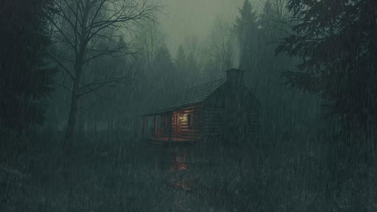 Rainy Night in a Forest Cabin | Sleep Faster and Relax