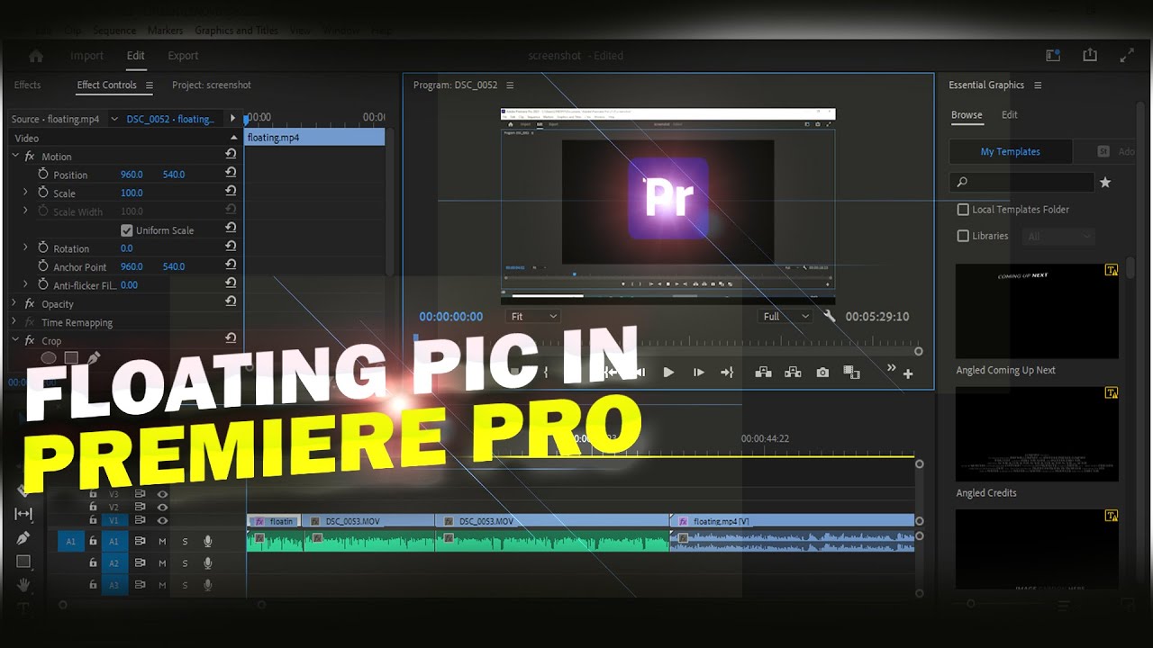 Floating Picture Premiere Pro - How to Make a Floating LOGO
