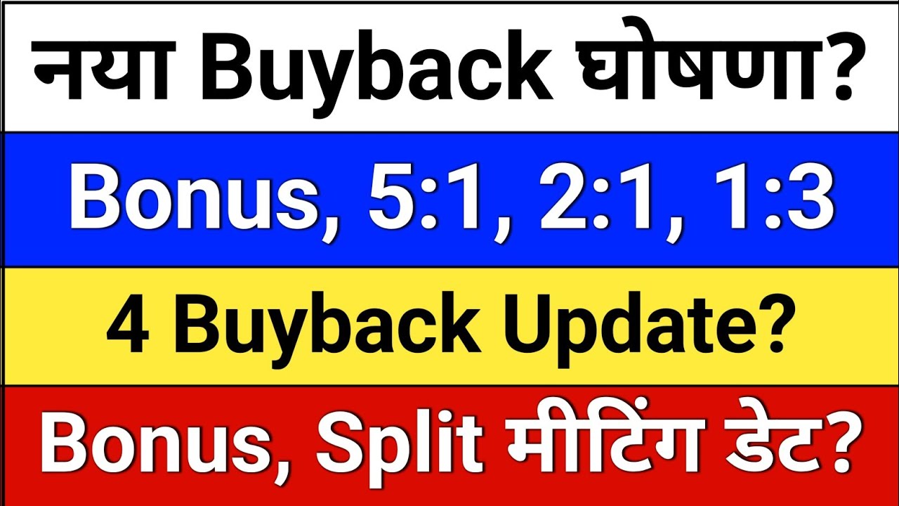 नया Buyback घोषणा? Bonus and Split? 4 Buyback Update? Rolex Rings, kajariya ceramic, 