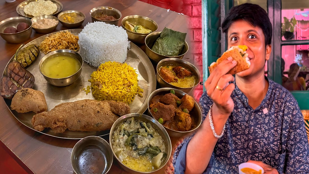 এত বড়ো মহাভোজ থালি😱 ইলিশ,ভেটকি,মটন,চিংড়ি সবকিছু একসাথে ?Taste কেমন?Vheto Serampore❤️Bong Insane