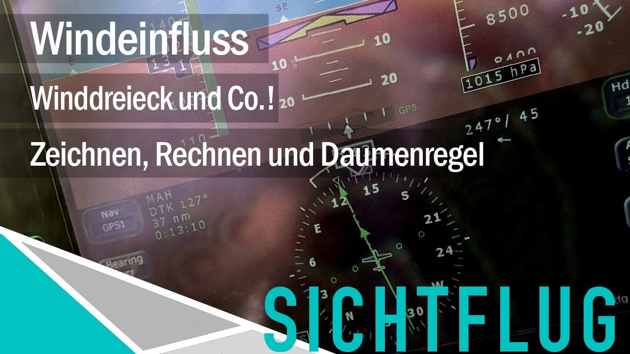 Winddreieck zeichnen und Windeinfluss berechnen