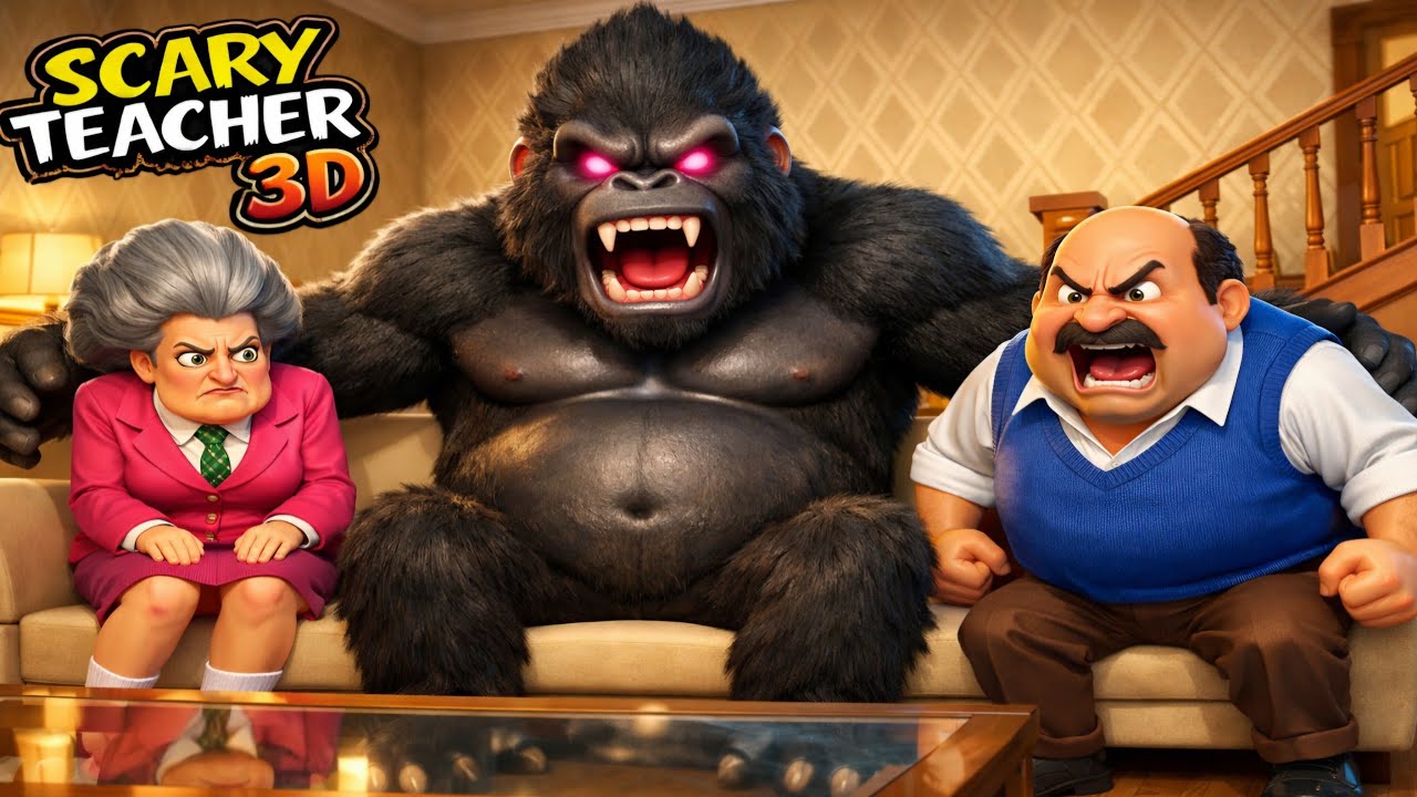 BAD KONG IN THE HOUSE! | Scary Teacher 3D Funny Prank