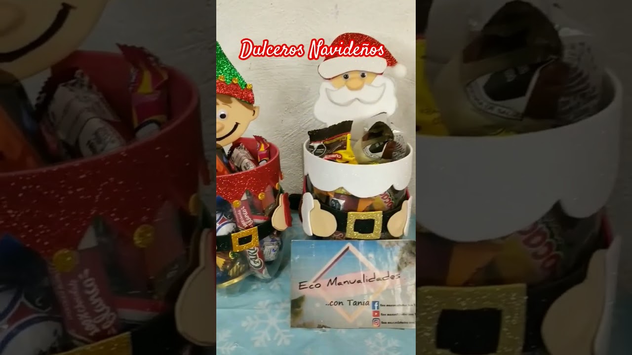 DULCEROS NAVIDE&Ntilde;OS RECICLANDO UNA BOTELLA PET #diy #dulceros #dulcerosnavide&ntilde;os