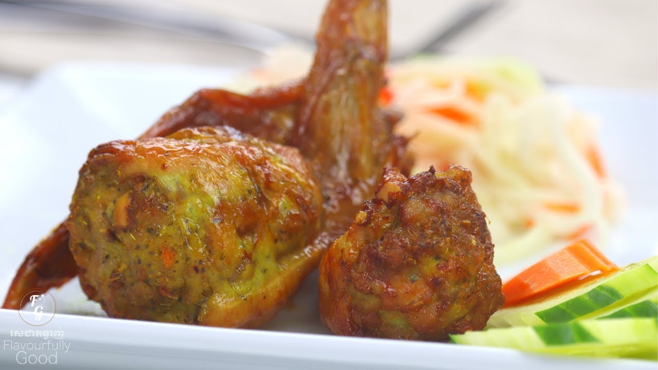 ស្លាបមាន់បោក | Stuffed Chicken Wings | Khmer Food | ម្ហូបខ្មែរ | Flavourfully Good រសជាតិឆ្ងាញ់