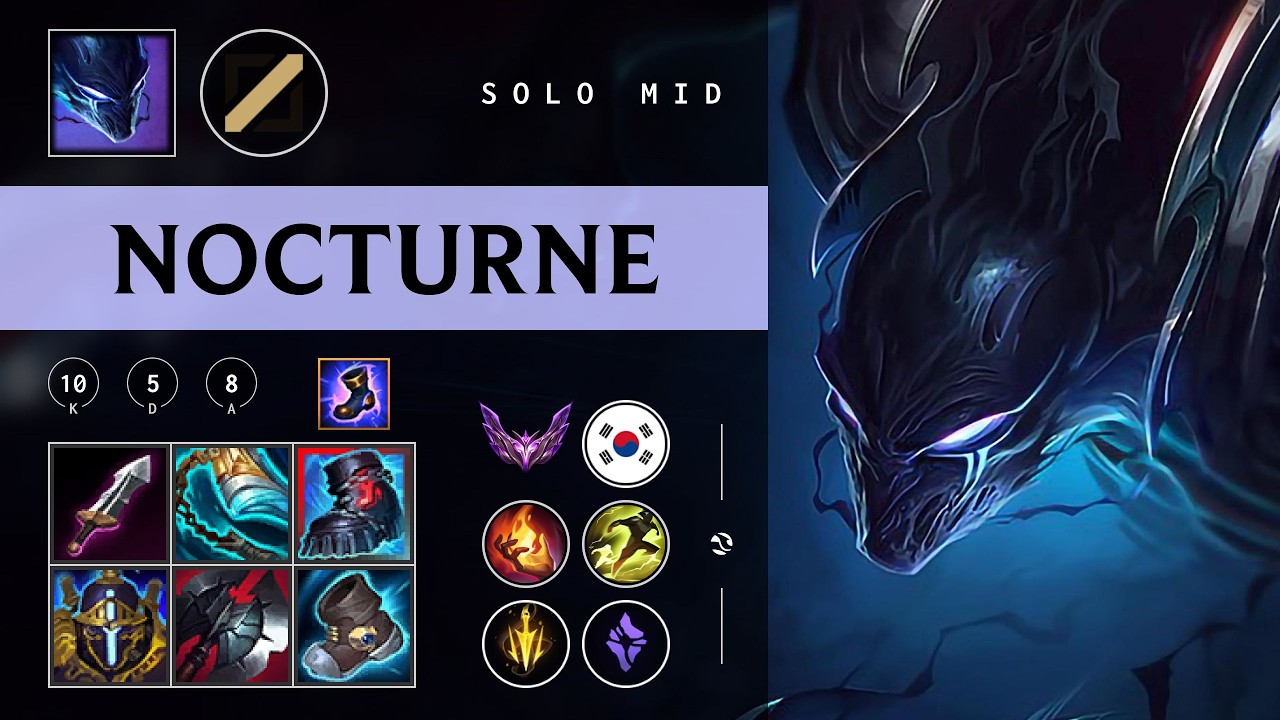 Nocturne Mid vs Hwei - KR Master Patch 26.04
