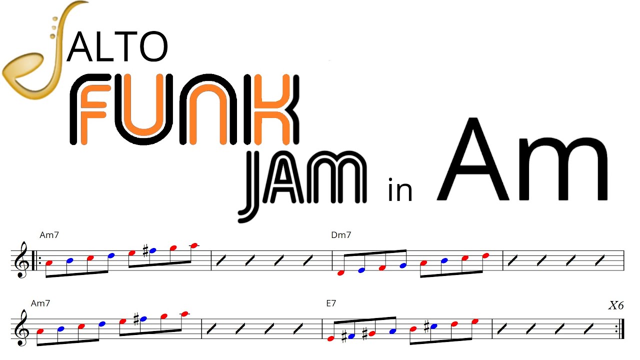 Funk Jam in A minor - Alto Saxophone Backing Track