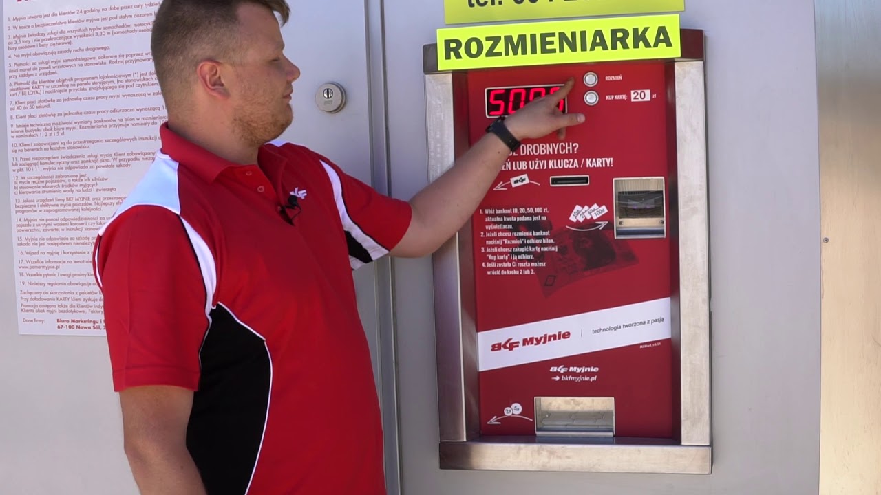 Rozmieniarka banknotów Myjnia TIR Nowa Sól ulica Północna - INSTRUKTAŻ
