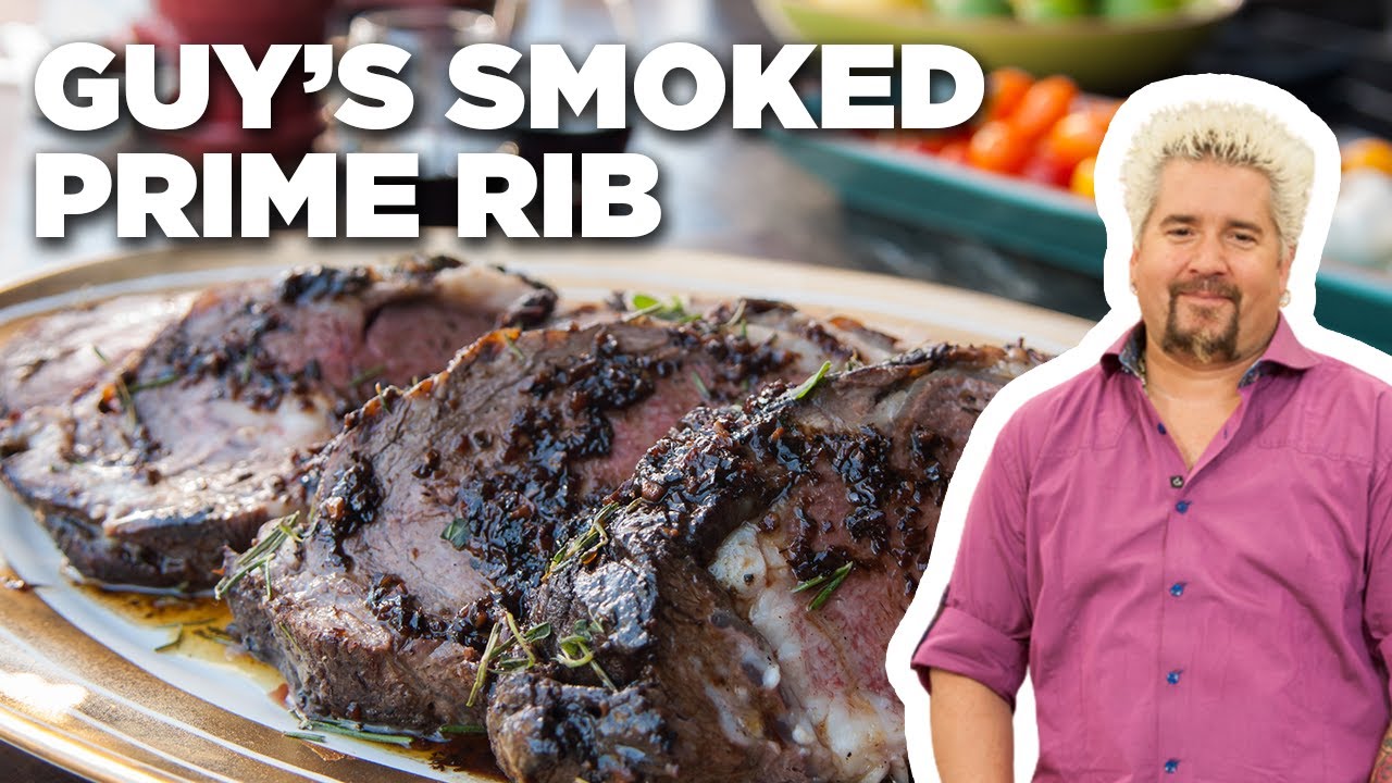 Guy Fieri's Smoked Prime Rib with Brown Butter Garlic Sauce | Guy's Big Bite | Food Network