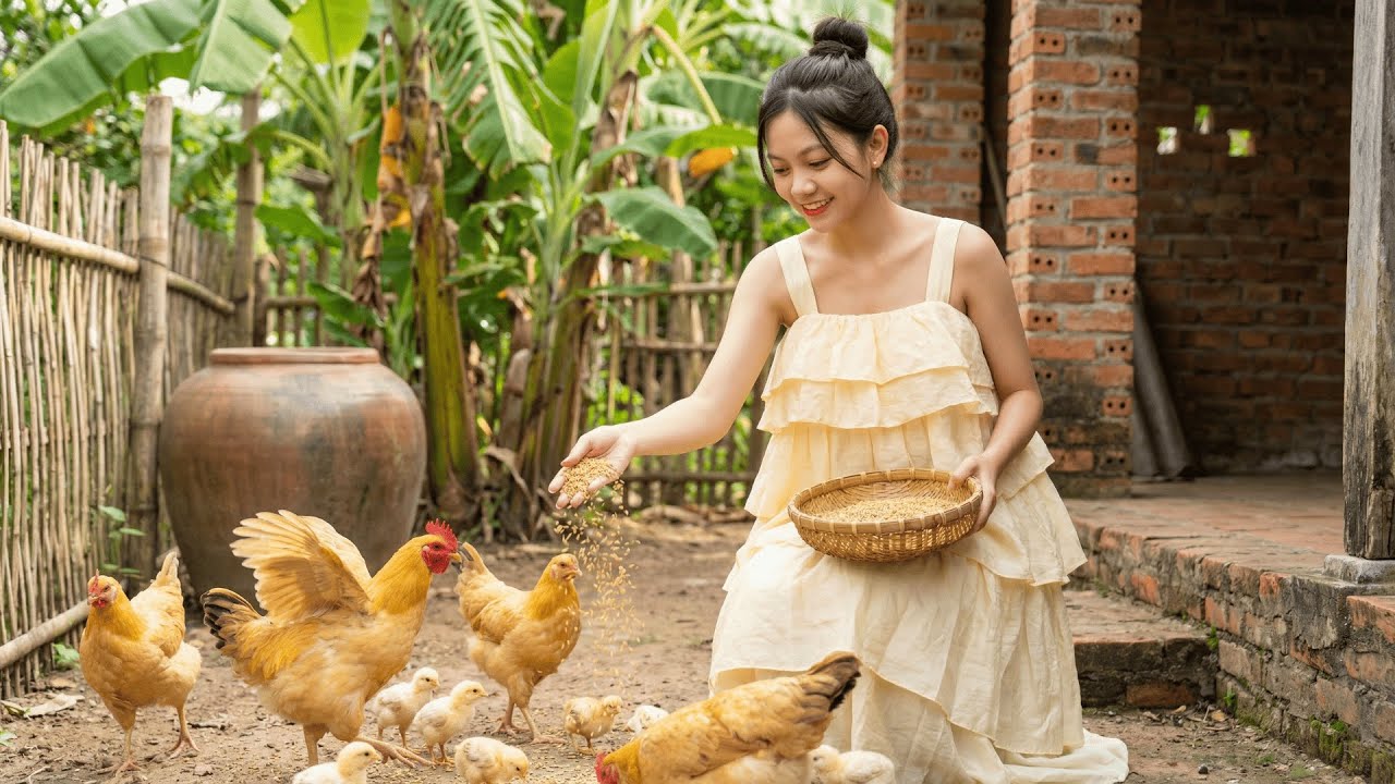 Feeding the Chicken and Cooking Hanoi-Style Bun Cha with Lam Anh | Lâm Anh Offilcial