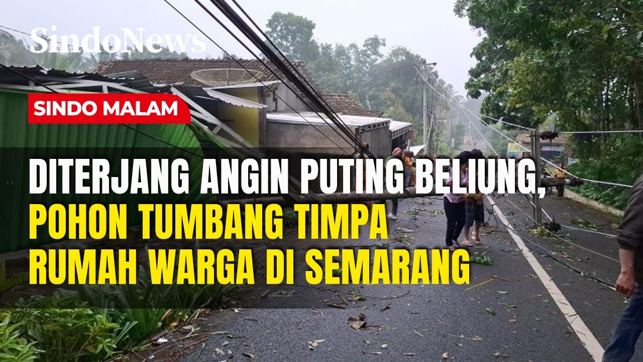 Detik-Detik Puting Beliung Terjang Semarang, Pohon Roboh Timpa Rumah Warga | Sindo Malam | 01/02