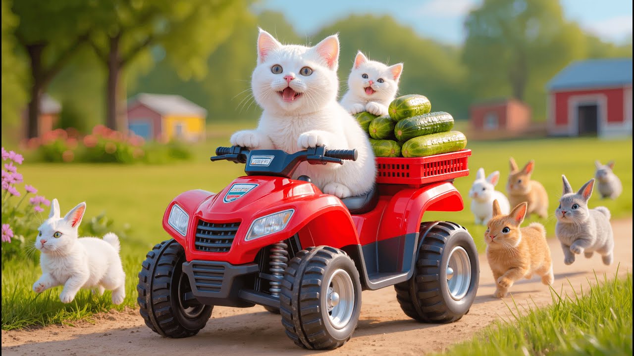 Mama Cat Trims Fur on the Farm and Makes Tiger Hat For Kittens At Home🐾🎩🐯