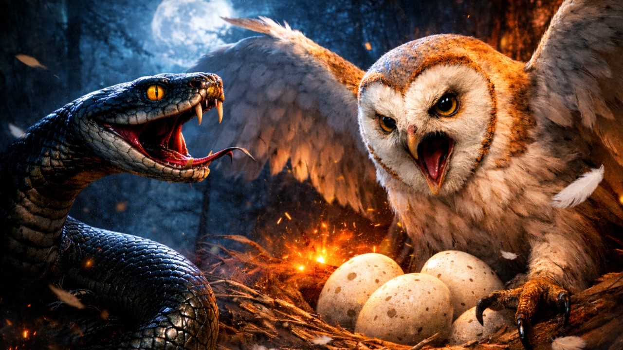 Her Babies in Danger || Story Of A Fearless Mother Owl Who Save Her Babies || Bravery Came in Danger