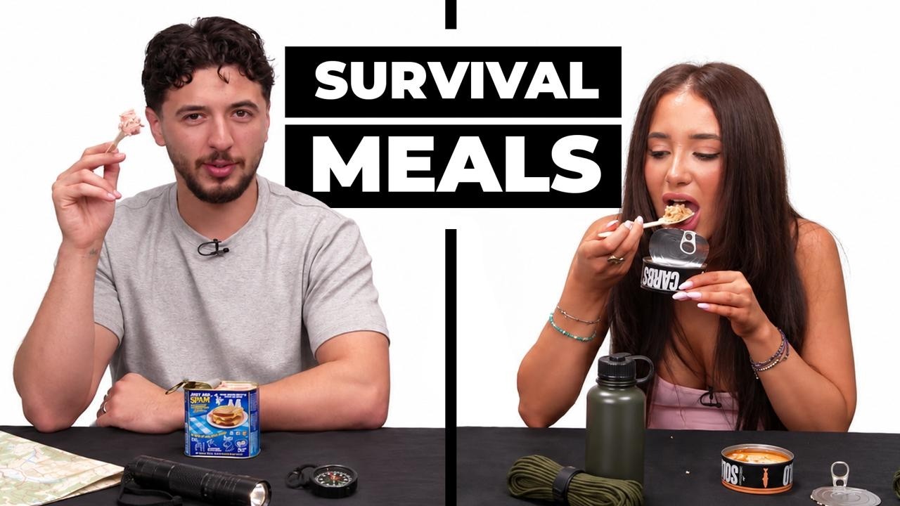 Sidemen's Outside Cast Try Survival Food