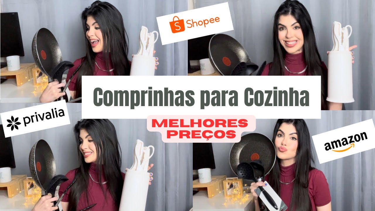 COMPRINHAS PRA COZINHA SHOPEE, AMAZON E PRIVALIA | Amei os Preços | Enxoval Morando Sozinha