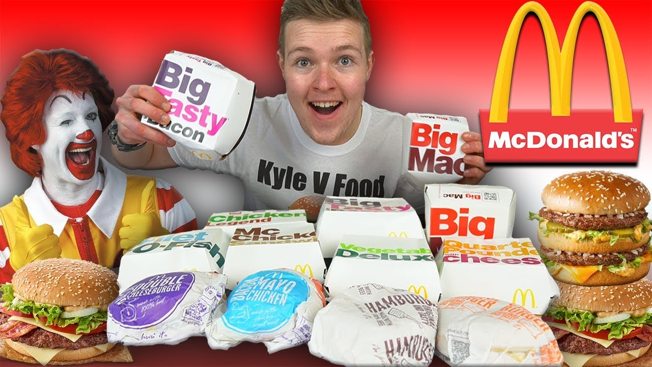 EVERY MCDONALD'S BURGER CHALLENGE &  MILKSHAKE | 5000+ Calories