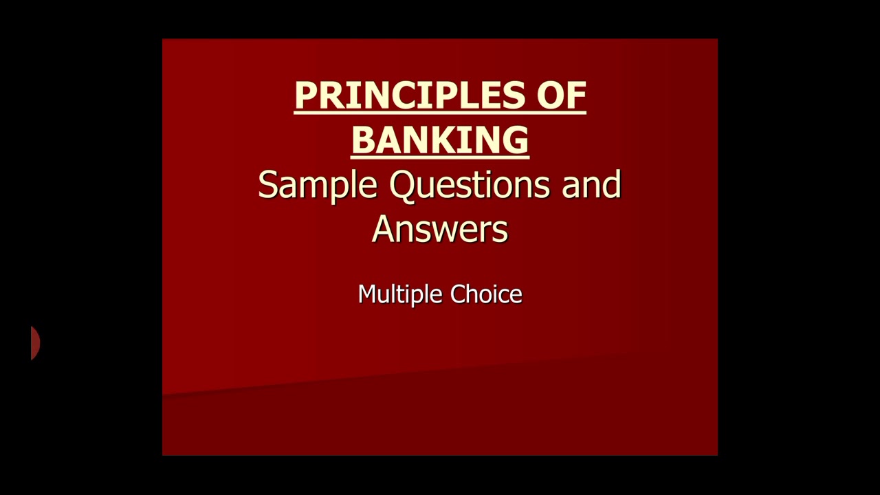 Principles and Practices of Banking MCQs