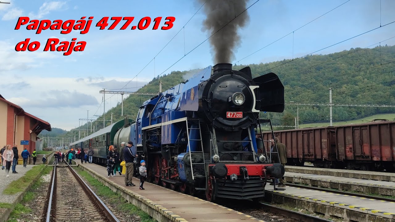 Papagáj 477.013 s postrkom od Bardotkou T478.2012 na odchode do Raja - Margecany (17.9.2022)
