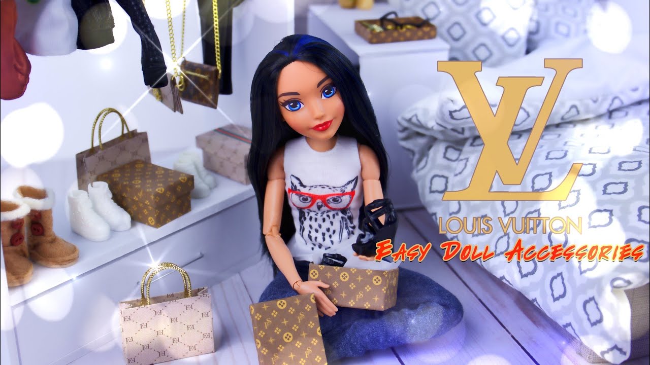 DIY - How to Make: Louis Vuitton Style Doll Accessories | Bags | Boxes | Purse