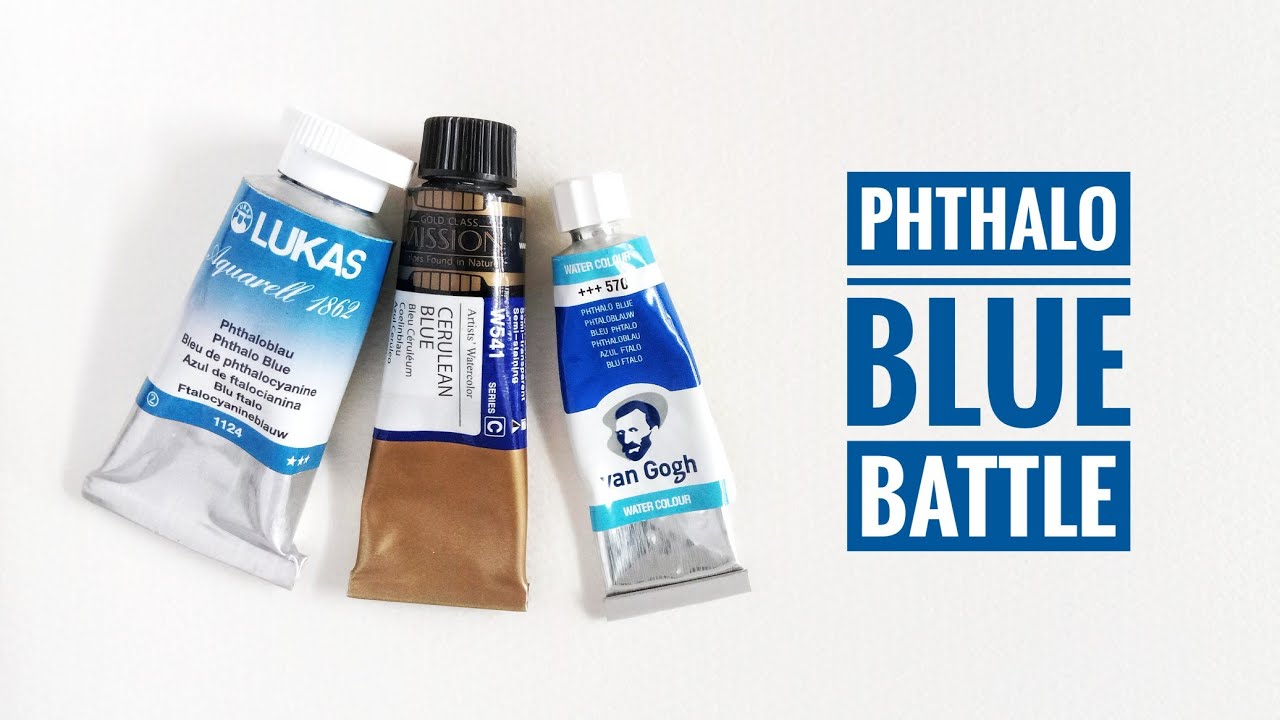 Phthalo Blue Comparison Mijello Rembrandt VanGogh watercolor