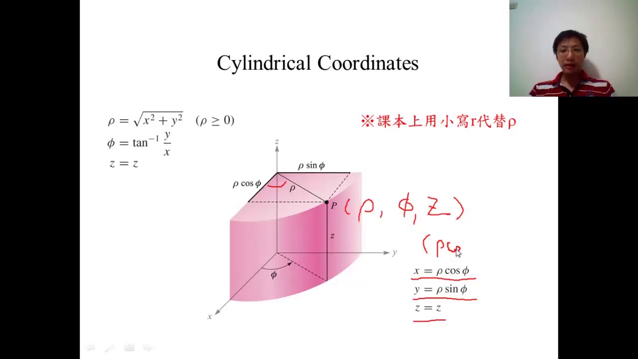 正交坐标，圆柱坐标，球型坐标精讲和向量坐标相互转换