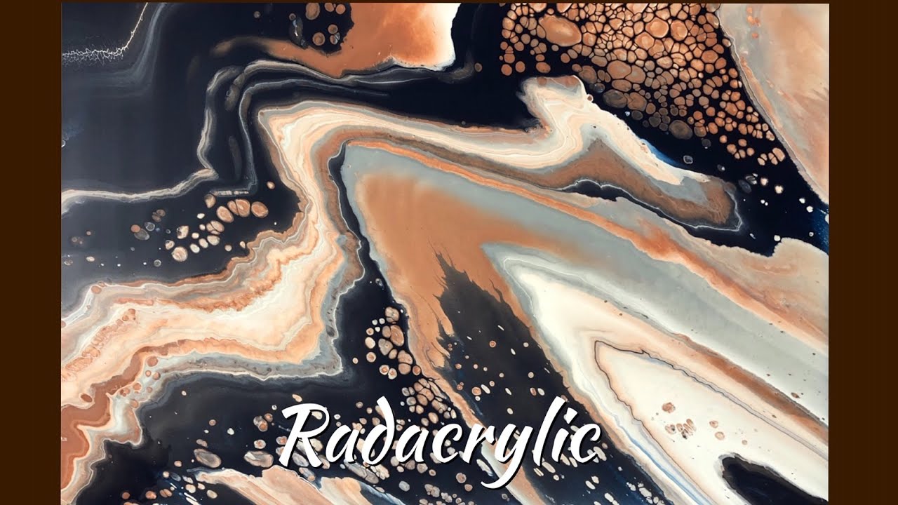 Acrylic Paint ribbon pour on a 24”x36” canvas. Video 100