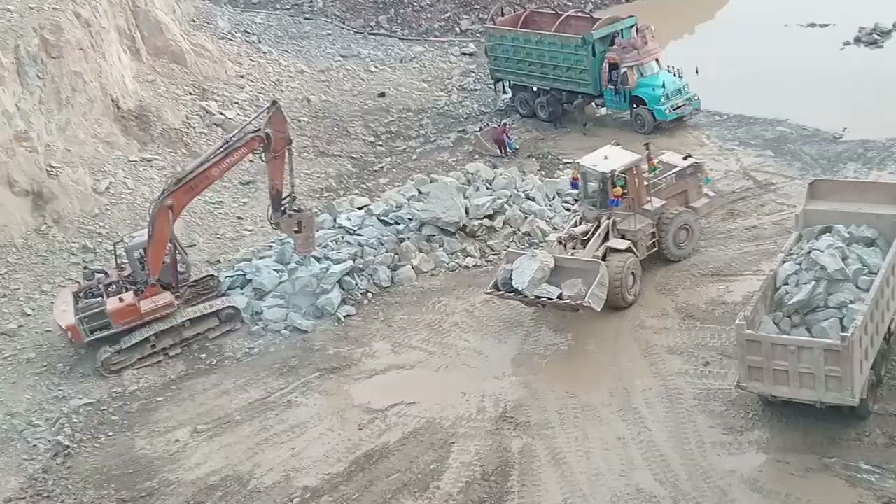 #dumper loading stone #loader operator#966e #market 123#plz subscribe my channel 🙏