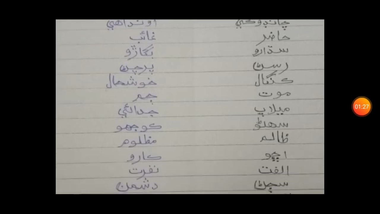 بورڊ پيپر جي لاءِ ڪتاب کان علاوه اھم لفظ ضد #our #easy #lacture #boardexam ##sindhi ##