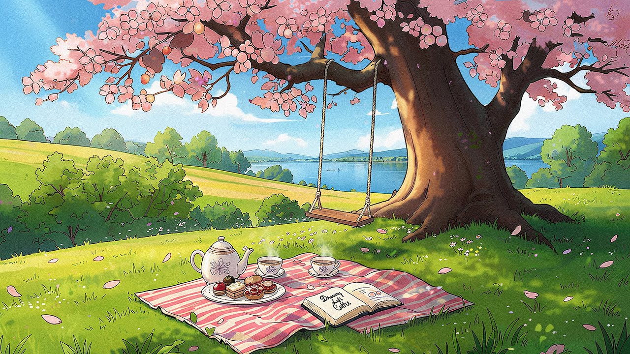 Cherry Blossom Morning 🌸 Peaceful Spring Picnic Vibes | Lofi Chill & Relax
