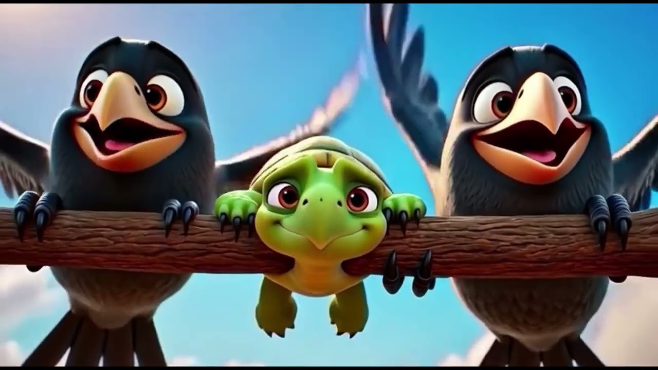The Clever Crow and the Kind Turtle🐦🐢  