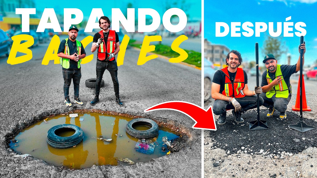 Un día tapando baches en Ecatepec