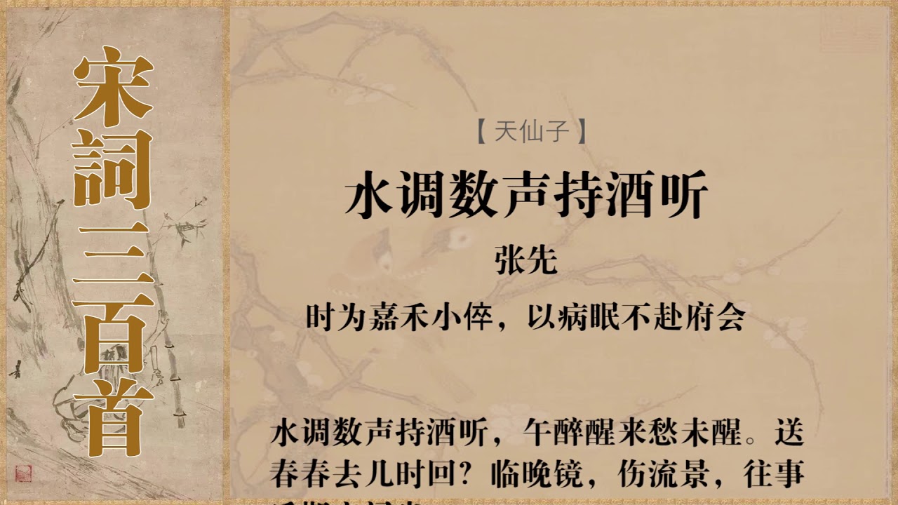 天仙子 张先 水调数声
