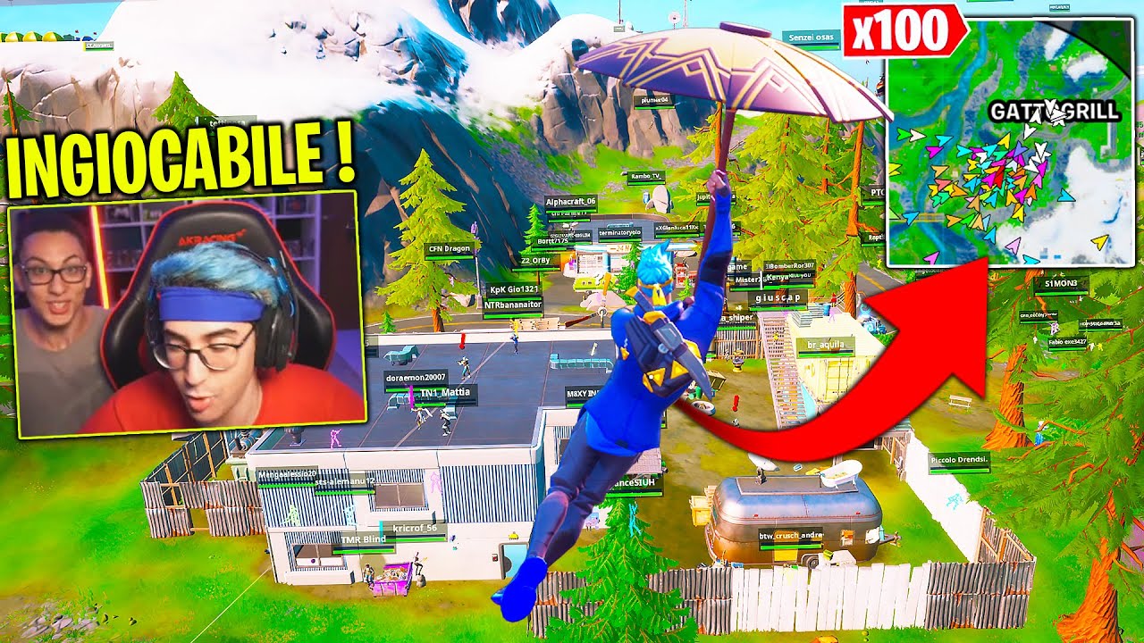 MIO FRATELLO REAGISCE a 100 PERSONE a GATTOGRILL su FORTNITE (INGIOCABILE !) w/ @USSA