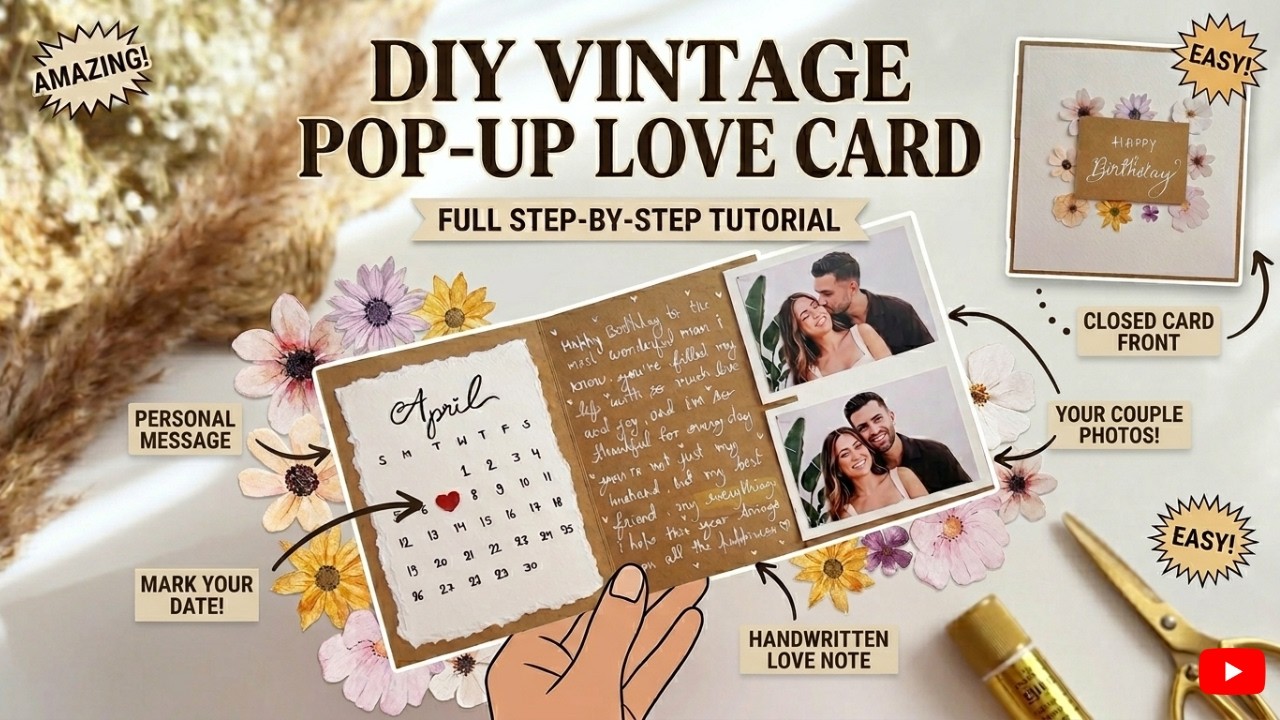 DIY Vintage Pop-Up Love Card (So Easy!)