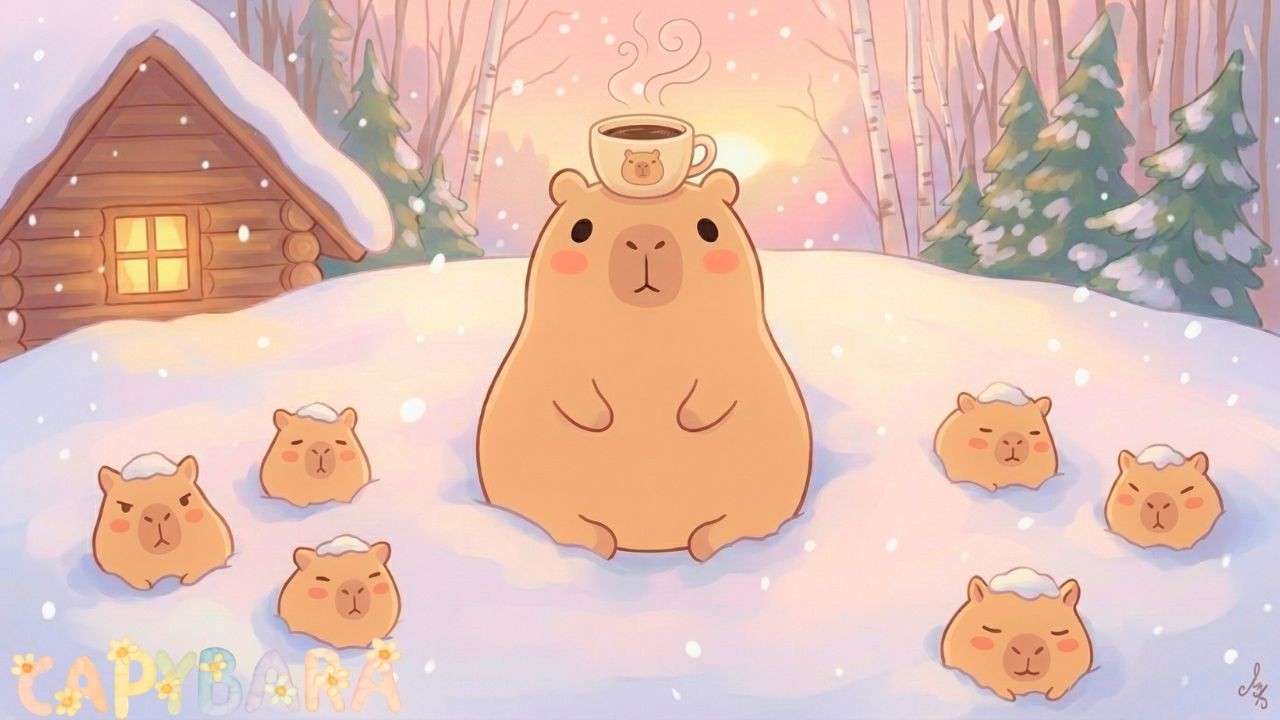 Winter Vibes with Capybaras ❄️ aesthetic lofi for work & study
