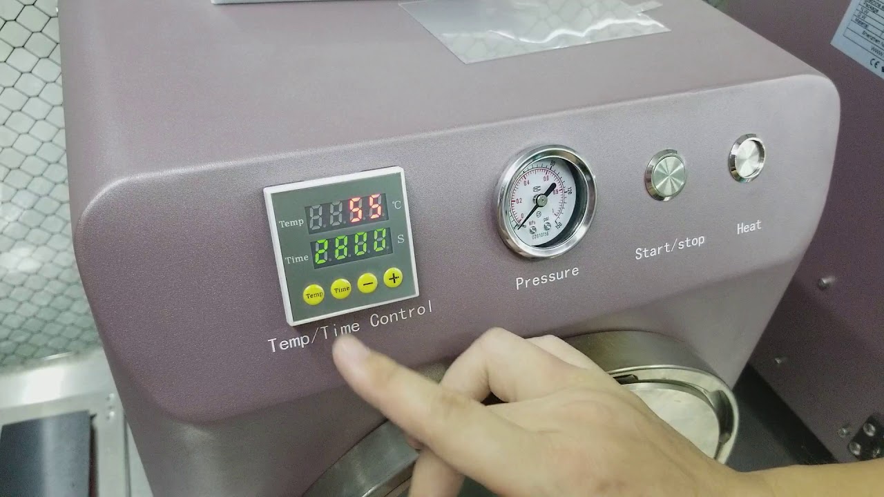 How to configure temperature and time for the bubble remover machine Novecel Q4