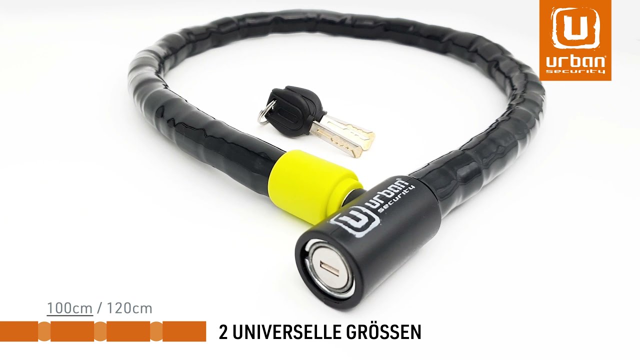 urban UR5100 Sicherheitskette Gelenk-Diebstahlschutzkette Stahl, Fahrrad, Motorrad, Roller 100 cm