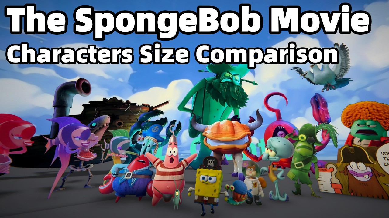 The SpongeBob Movie: Search for SquarePants | All Characters Size Comparison (Smallest to Biggest)