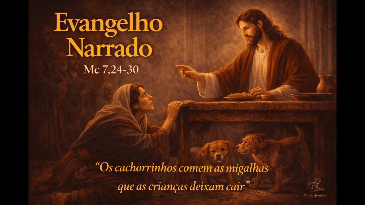 Evangelho (Mc 7,24-30)✝️“Os cachorrinhos comem as migalhas que as crianças deixam cair”