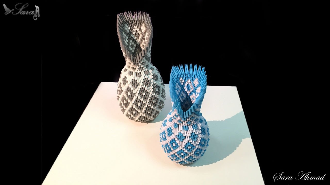 How to make 3d origami vase 20